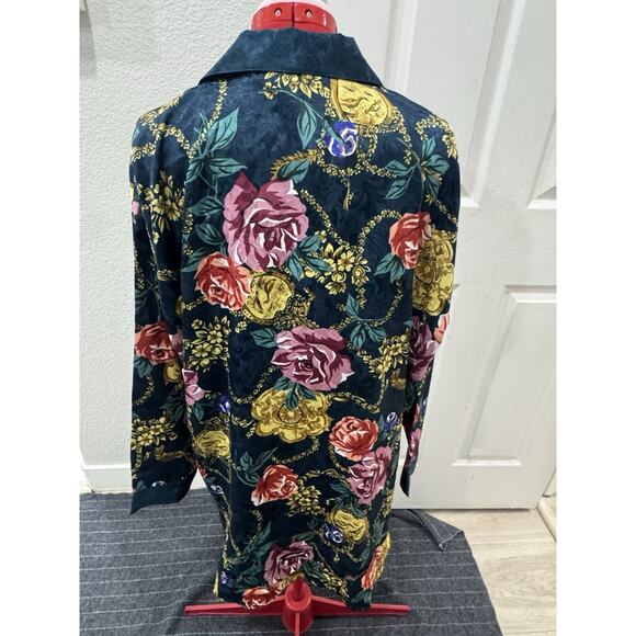 Vintage Victoria's Secret Gold Label Floral Button Up Long Sleeve Top - Picture 2 of 5